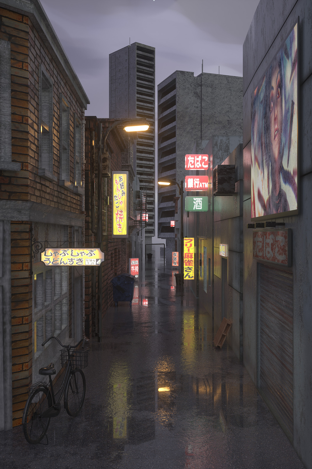 霓 虹 小 巷（图ZMzEzMjE5NDQ4） - 场景 - 站酷设计师其星原创素材 - 站酷ZCOOL