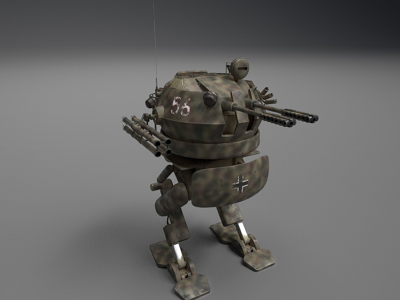 【blender】柴油朋克机甲-x01"闪电球"