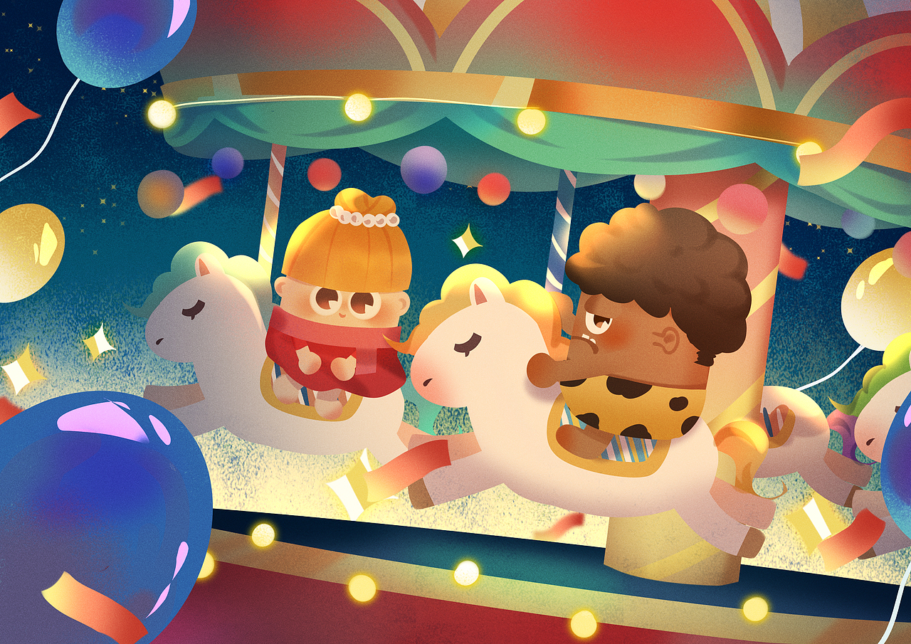 拇指总动员-可爱插画