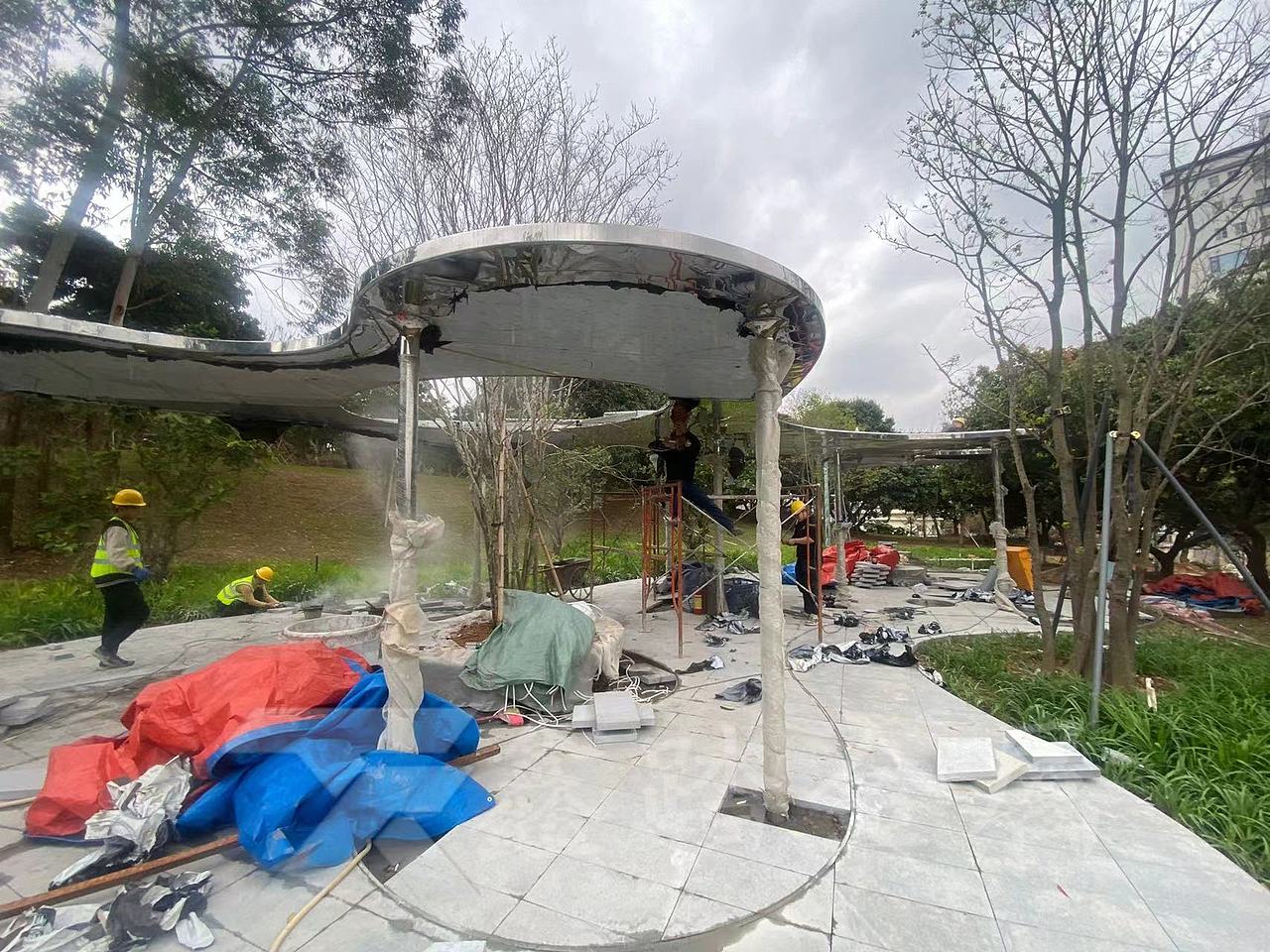 深圳科学公园景观不锈钢廊架