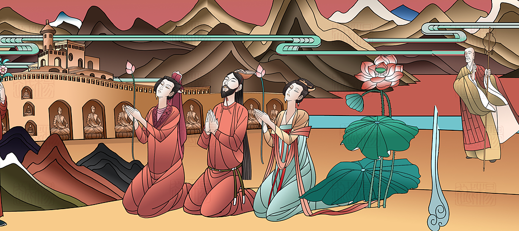 层板画~景箱~展馆画~连环画、国画喀什香妃园民俗馆（图ZMzA0ODg2NjA4） - 商业插画 - 站酷设计师杨越绘画原创素材 - 站酷ZCOOL