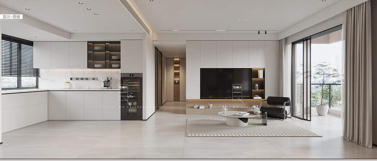 尖岗山壹号花园丨111㎡山景住宅，简约很开阔！（图ZMzE2OTg2OTM2） - 家装设计 - 站酷设计师莫川建筑空间设计原创素材 - 站酷ZCOOL