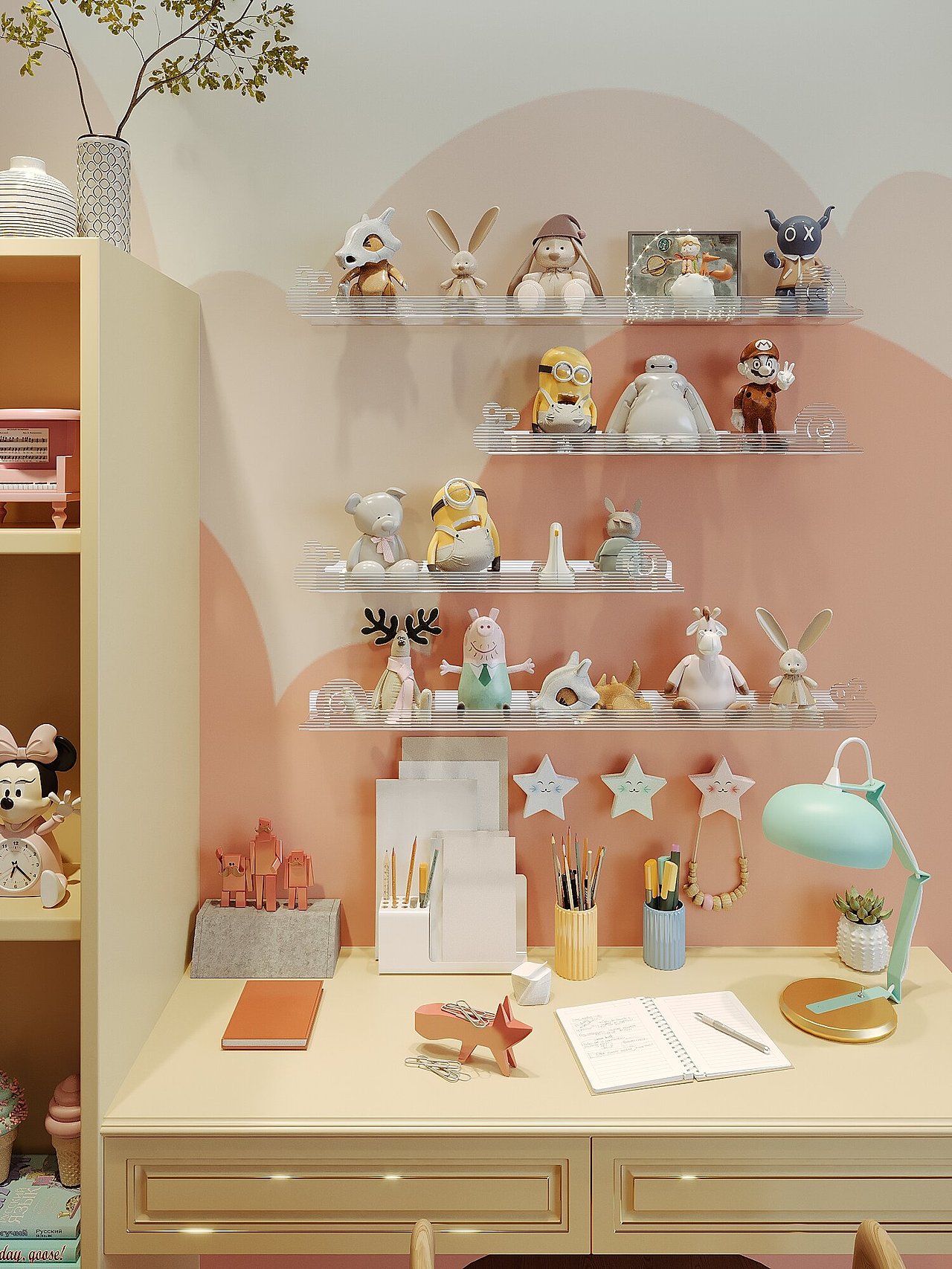 亚克力置物架3D建模渲染效果图