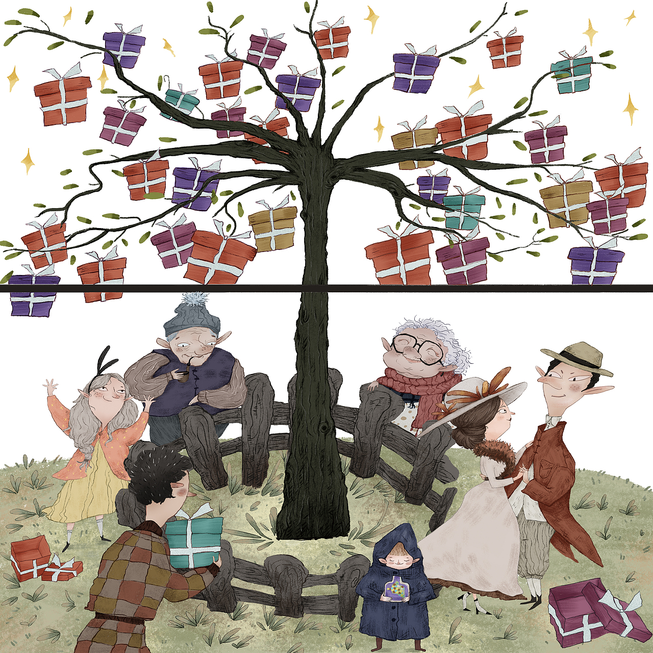 神秘的礼物（图ZMjk3NjA2MjMy） - 儿童插画 - 站酷设计师嗨放轻松原创素材 - 站酷ZCOOL