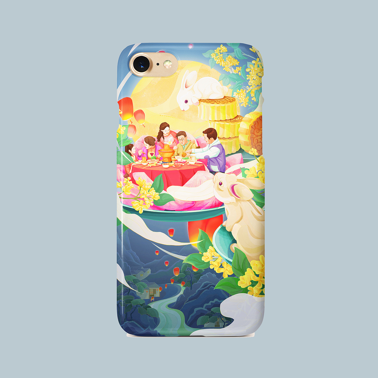 中秋插畫-月圓人團圓（圖ZMzEzNTUyMjU2） - 商業(yè)插畫 - 站酷設計師sunny科研插畫原創(chuàng)素材 - 站酷ZCOOL