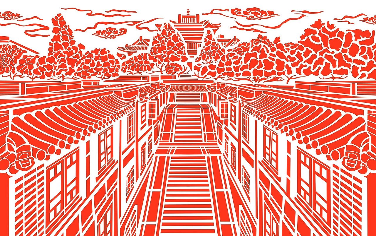 武汉大学插画,130周年生日快乐。