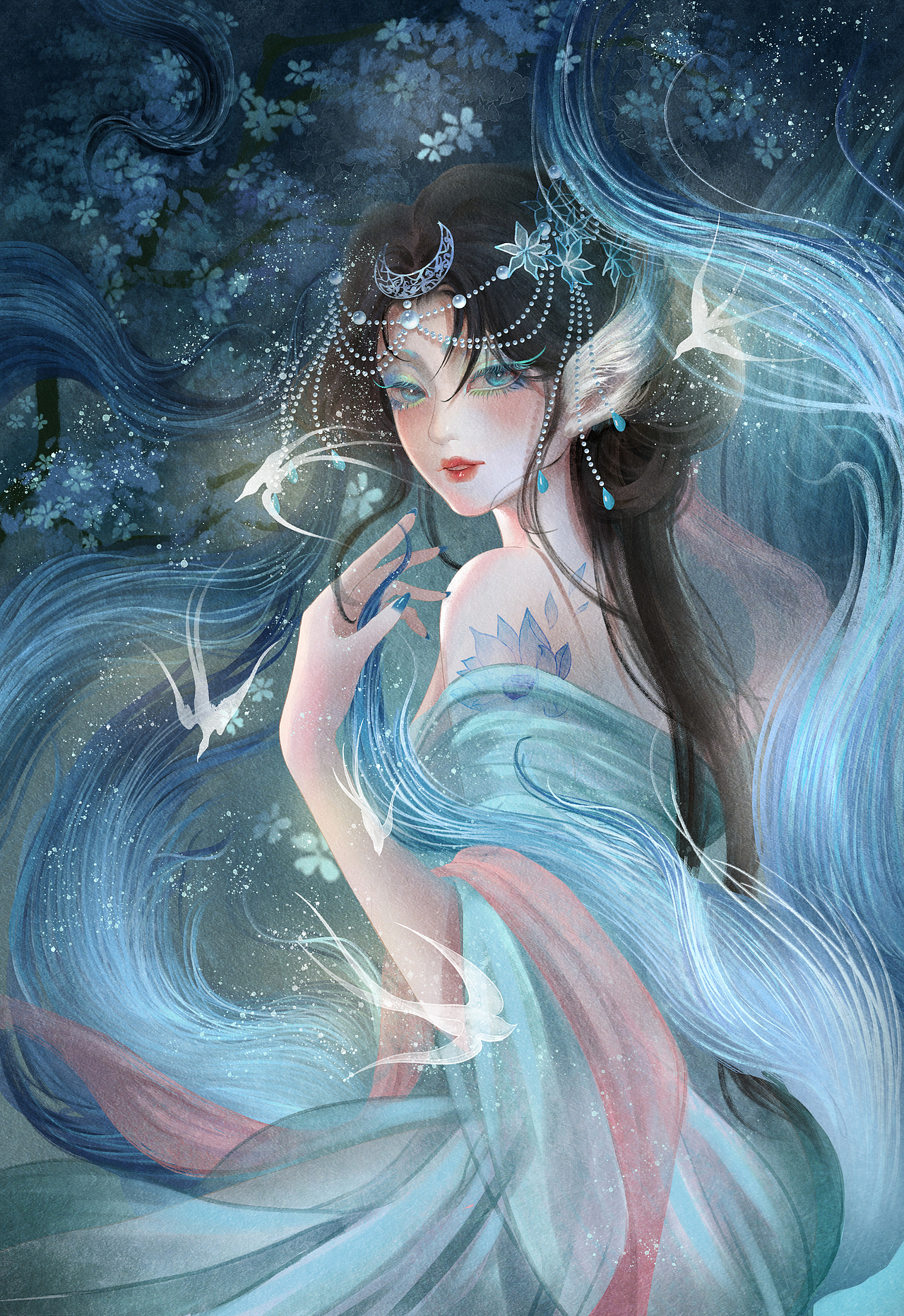 山海经-青丘九尾狐拟人