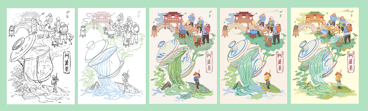 国潮插画“昆味江南”系列（图ZMzI2NDc1MTcy） - 商业插画 - 站酷设计师是海贼小胡原创素材 - 站酷ZCOOL