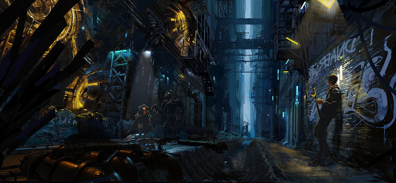 三人小队在巷道（图ZMzQzMjk1OTAw） - 概念设定 - 站酷设计师SUNRUOYANG原创素材 - 站酷ZCOOL