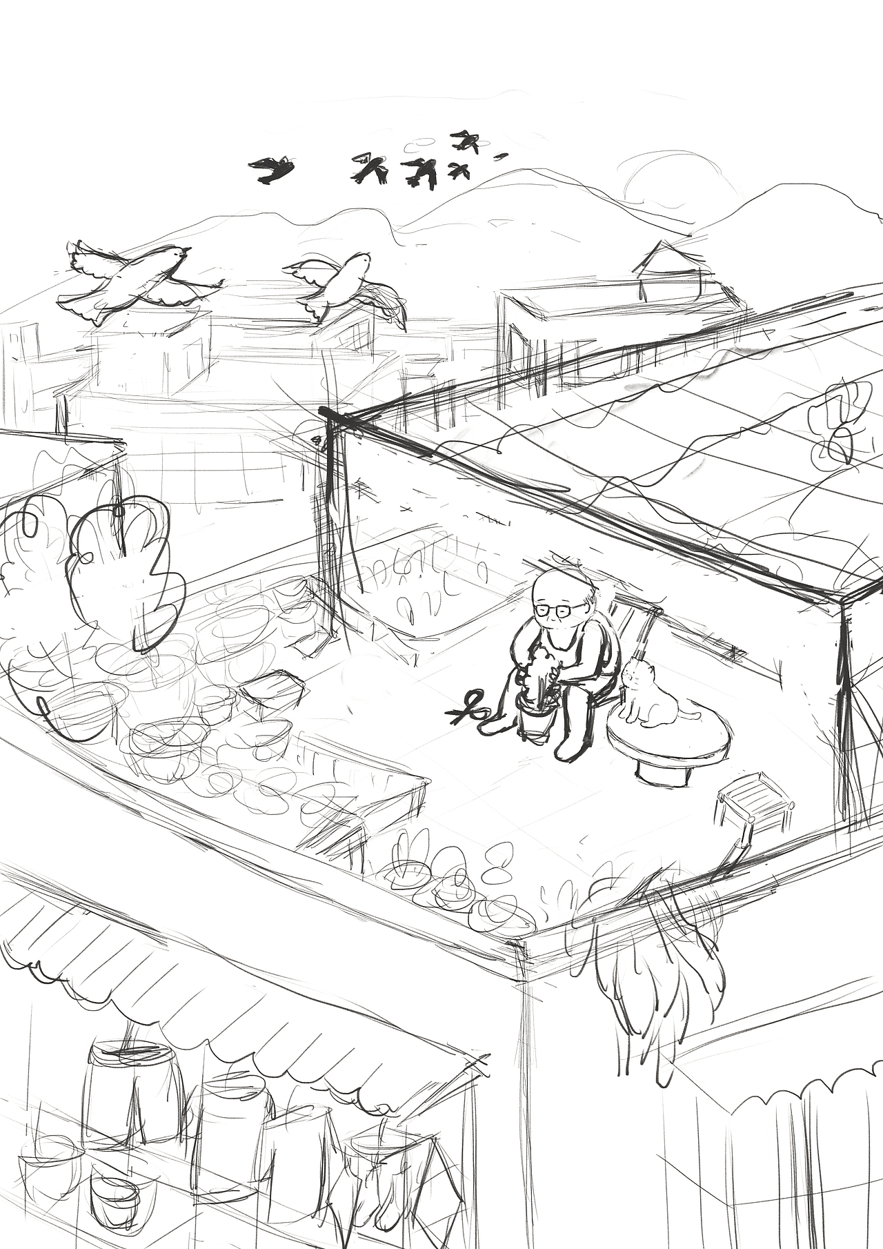 小城岁月-夏天的天台（图ZMzE3OTQ5NjI4） - 创作习作 - 站酷设计师嘿呀是隔壁李叔叔原创素材 - 站酷ZCOOL