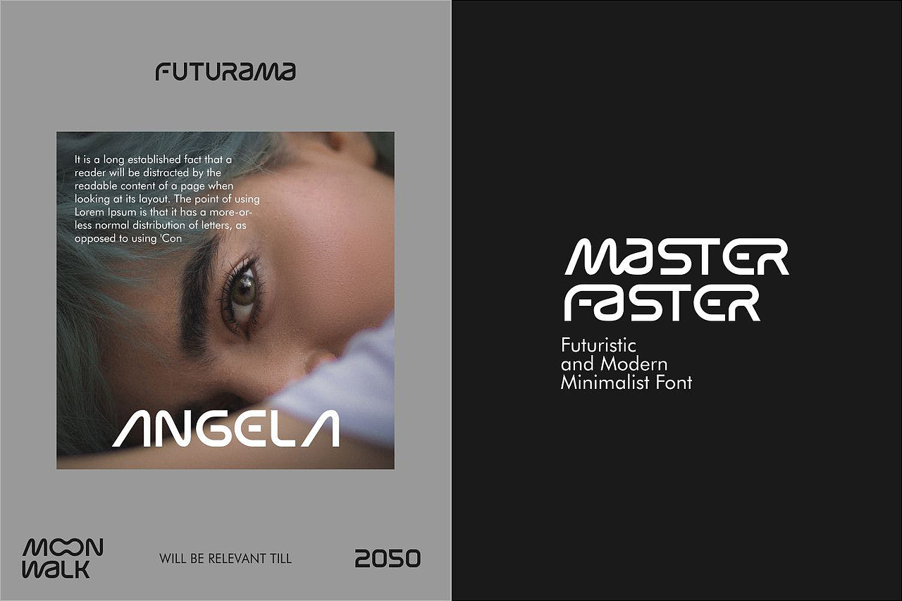 时尚未来科幻抽象艺术品牌logo广告海报标题英文字体包