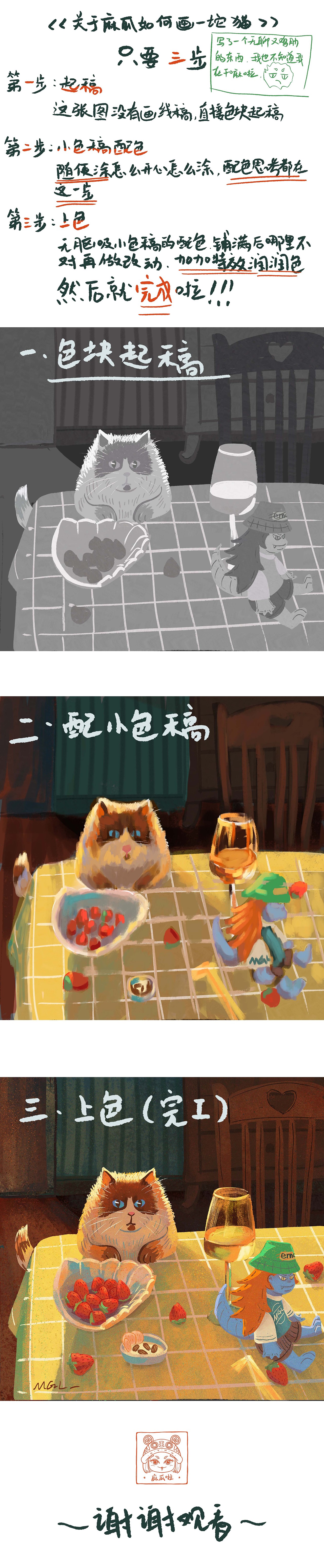 《餐桌上的猫猫儿》（图ZMzA1NTE5MTYw） - 创作习作 - 站酷设计师麻瓜啦MGL原创素材 - 站酷ZCOOL