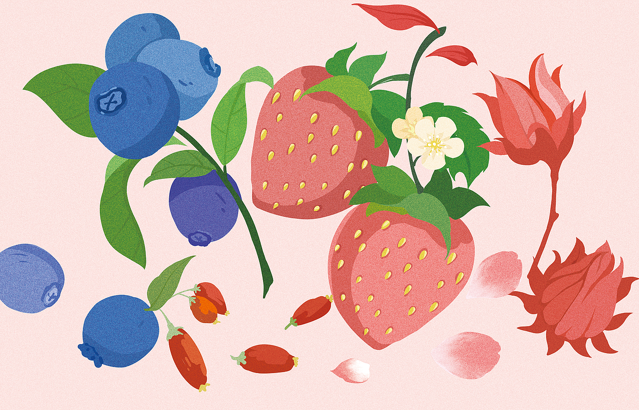 水果茶系列插画