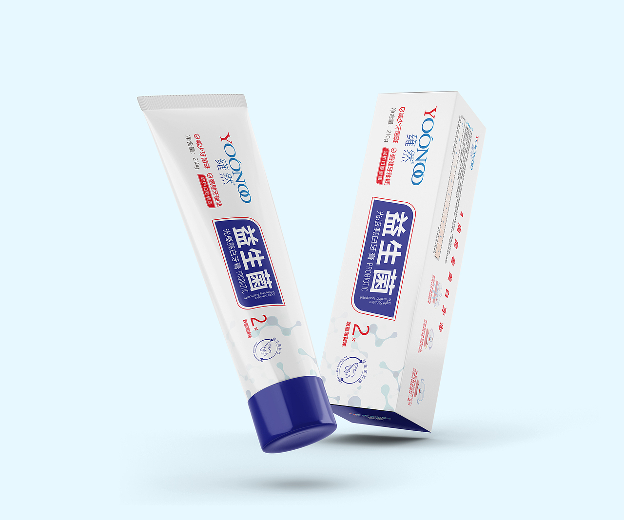 益生菌光感亮白牙膏