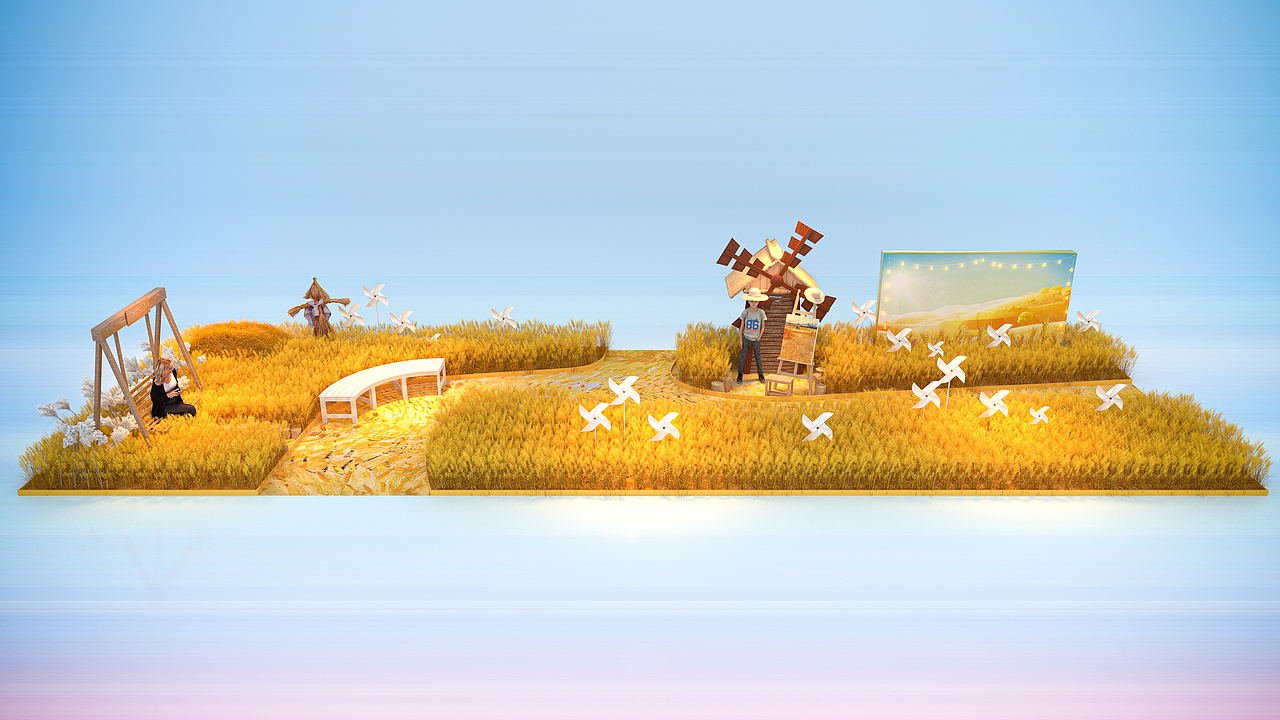 丰收麦田美陈（图ZMzE0MTYxMzcy） - 场景 - 站酷设计师果达丶原创素材 - 站酷ZCOOL