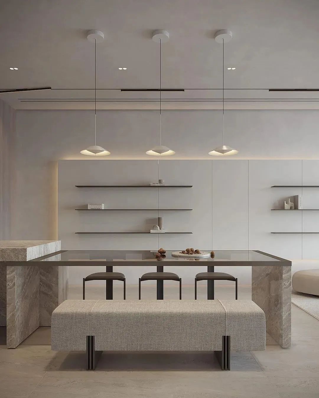 家装案例赏析——230㎡奶油色公寓现代优雅与温柔细腻