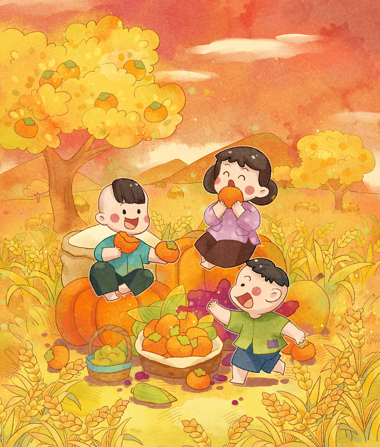 24节气水彩风插画-秋季篇（图ZMzU0OTM0Mjg4） - 儿童插画 - 站酷设计师TUZI_tuzi原创素材 - 站酷ZCOOL