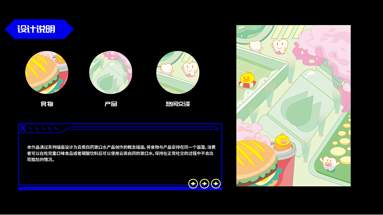 云南白药漱口水系列插画海报