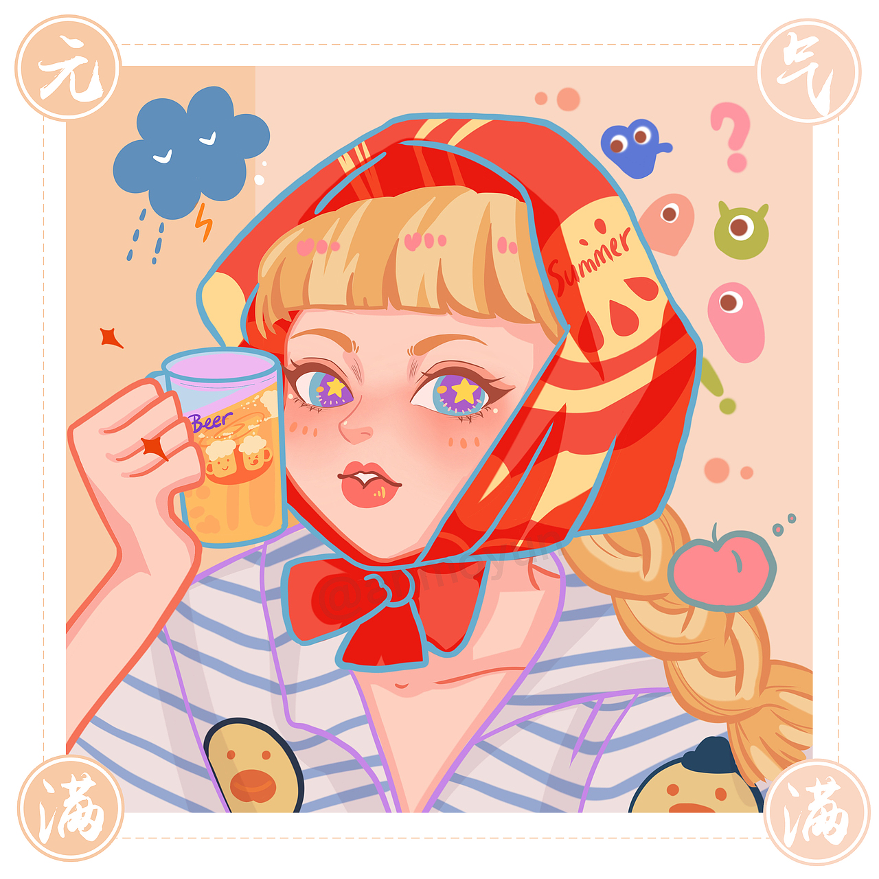 简单手绘 卡通人物 - 鸭风头像打卡（图ZMjk5ODgzNDY0） - 创作习作 - 站酷设计师安莫云原创素材 - 站酷ZCOOL