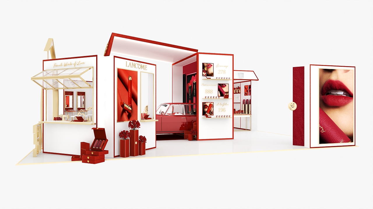 化妆品展台设计 兰蔻七夕LANCOME（图ZMzMxOTg4NTQ4） - 展陈设计 - 站酷设计师clean_Liu原创素材 - 站酷ZCOOL