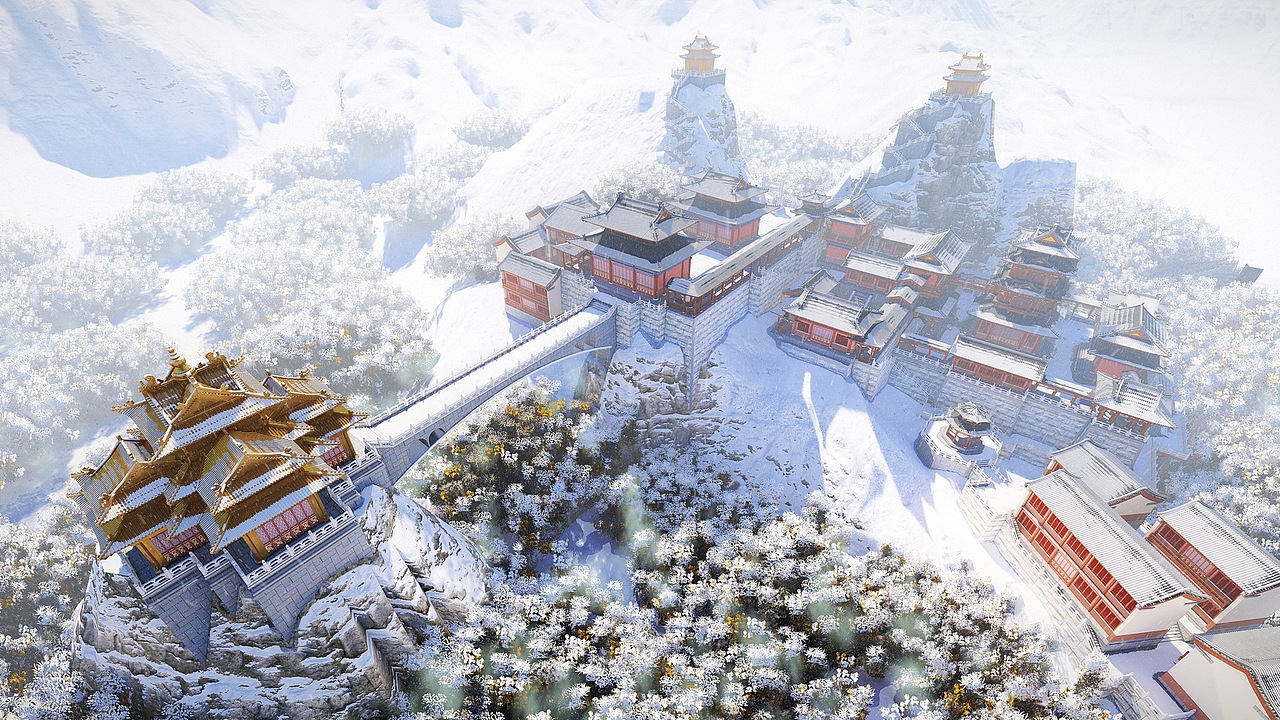 河南老君山寺庙SU模型下载