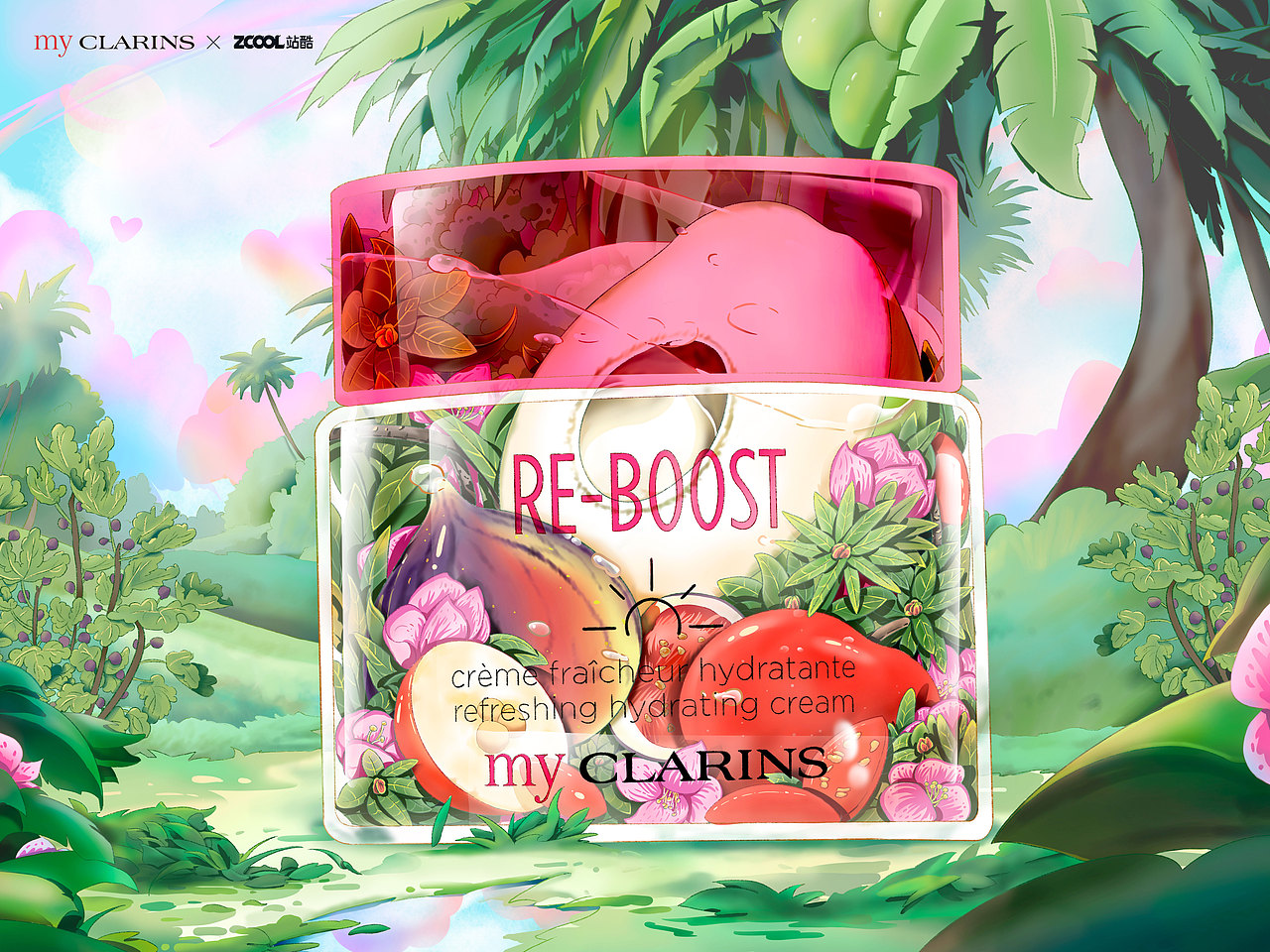 my CLARINS 好食肌长绽放|森林奇遇之美肌植愈记(图ZMzQ2NTI0MDAw) - 海报 - 站酷设计师设计师徐小望原创素材 - 站酷ZCOOL