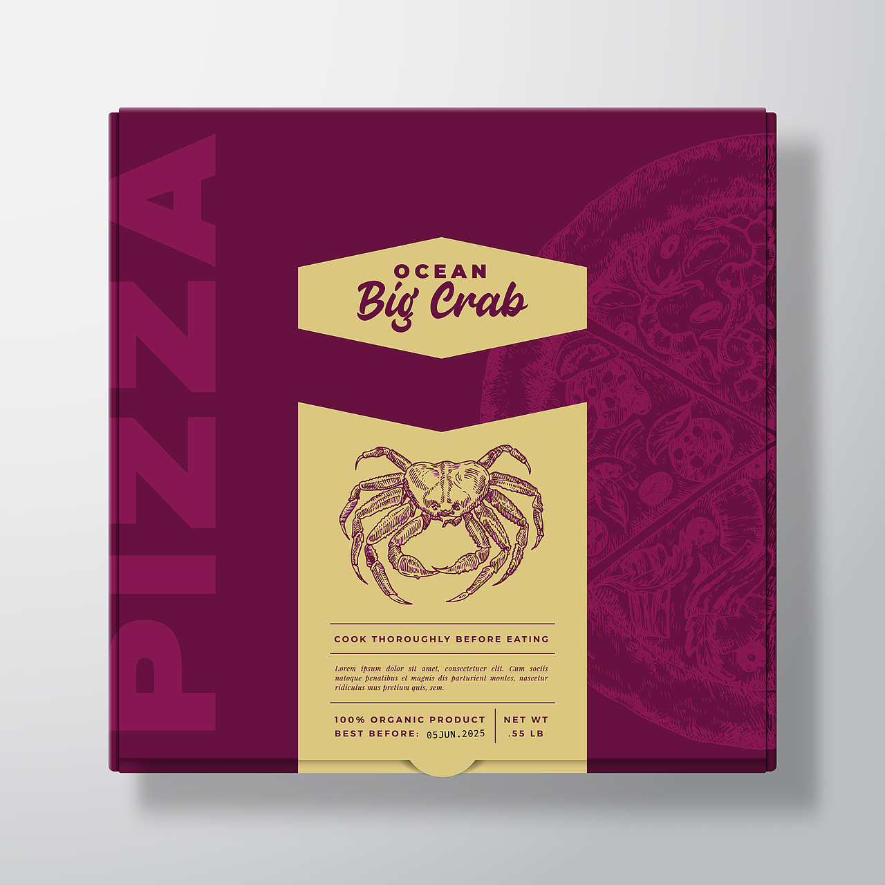 Vol.10 国外高端海鲜披萨包装Ai格式素材