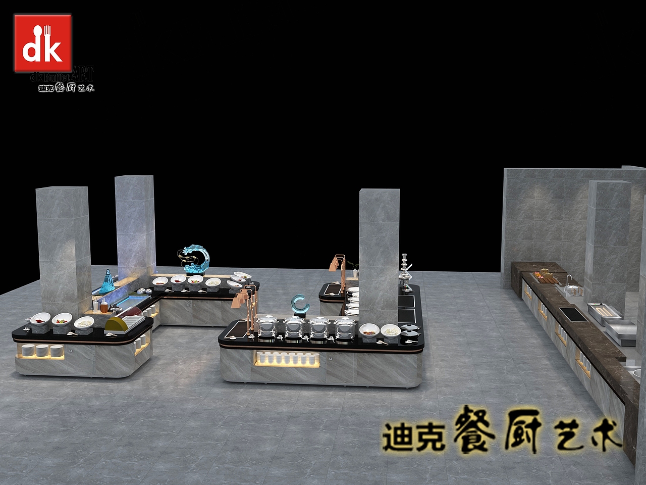 迪克创意之都品牌多功能组合布菲车布菲台 酒店设备