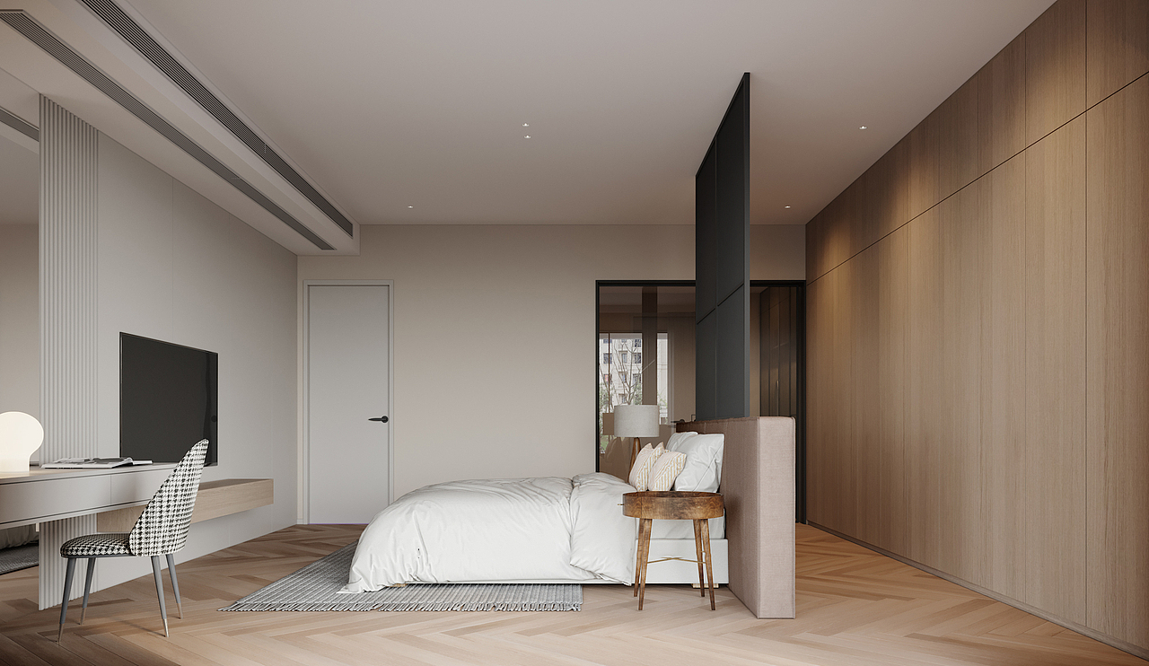 奶油风设计,以偏低饱和度的同色系色彩相互搭配