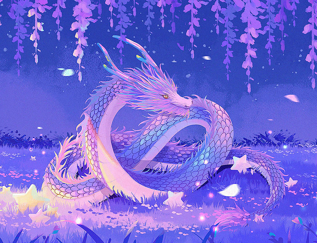 梦幻治愈瑞龙创作|龙年大吉（图ZMzYxMzY4MzY0） - 创作习作 - 站酷设计师首席懒神原创素材 - 站酷ZCOOL