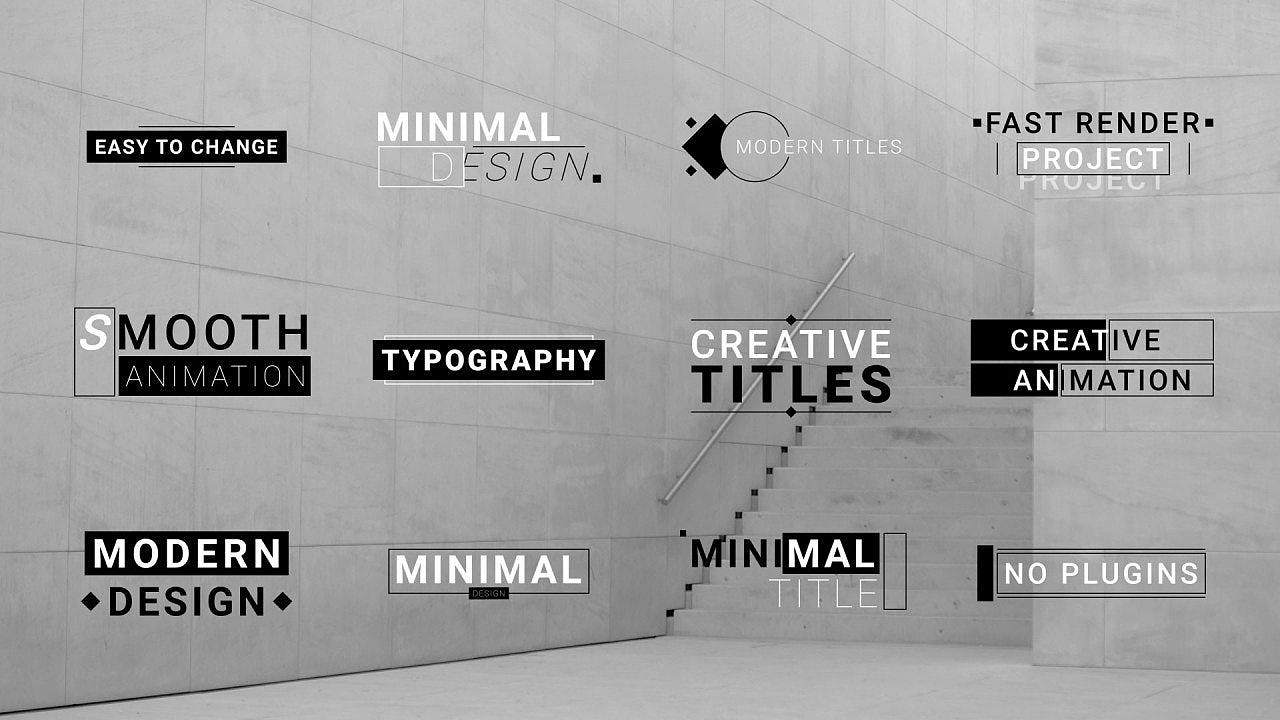 AE模板 | 高清版简约设计黑白小标题展示