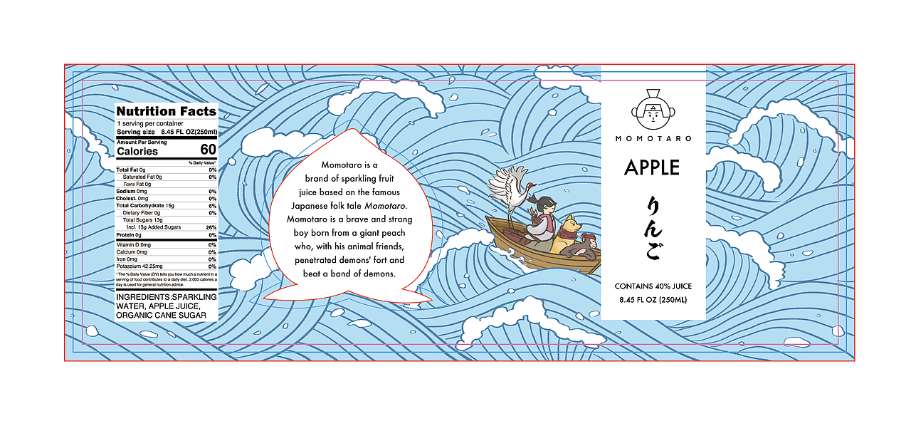 【包装设计】MOMOTARO果汁气泡饮（图ZMzA0ODYzNDky） - 商业插画 - 站酷设计师長閑_Nodoka原创素材 - 站酷ZCOOL
