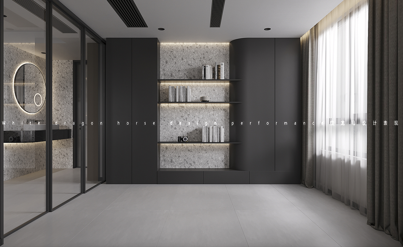 现代客餐厅——白龙马效果图