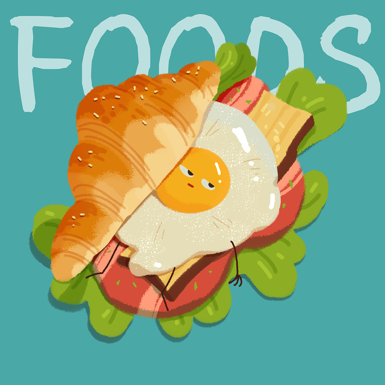 画些小食物 该吃饭了