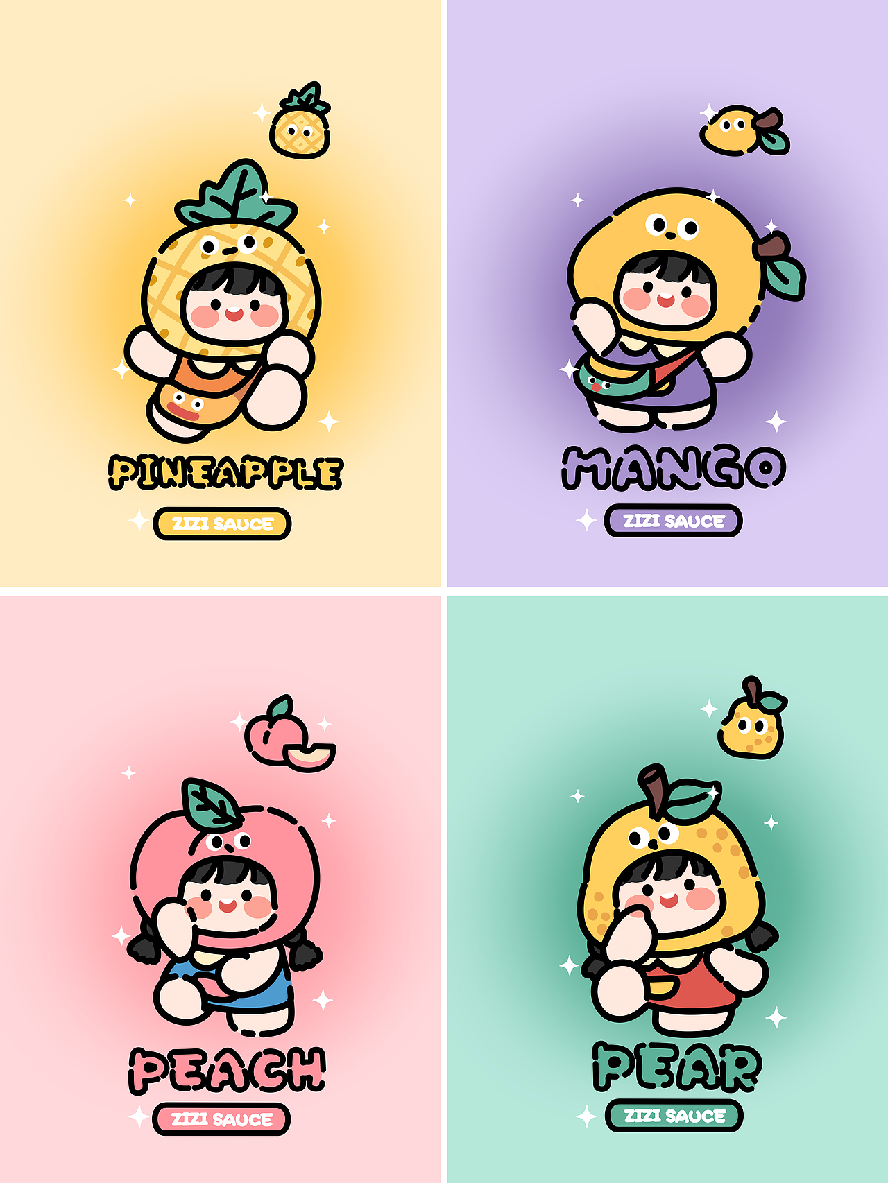 原创约稿案例丨可爱芝芝酱水果主题（图ZMzExNzM0MDk2） - 商业插画 - 站酷设计师一只芝芝酱原创素材 - 站酷ZCOOL