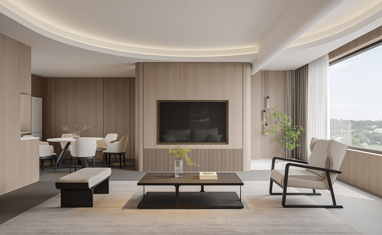 现代原木色（图ZMzE4MDA5NTI4） - 家装设计 - 站酷设计师原本一效果图表现原创素材 - 站酷ZCOOL