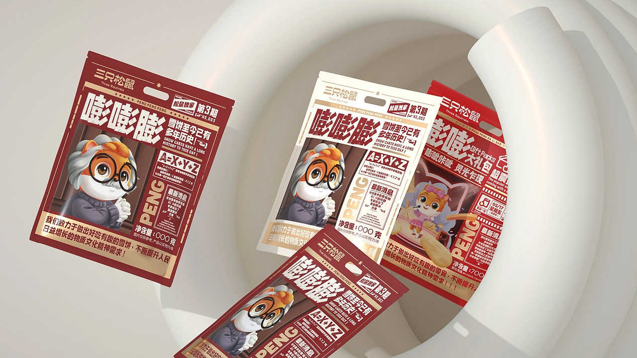 尚智&times;三只松鼠｜雪饼包装设计｜食品包装设计