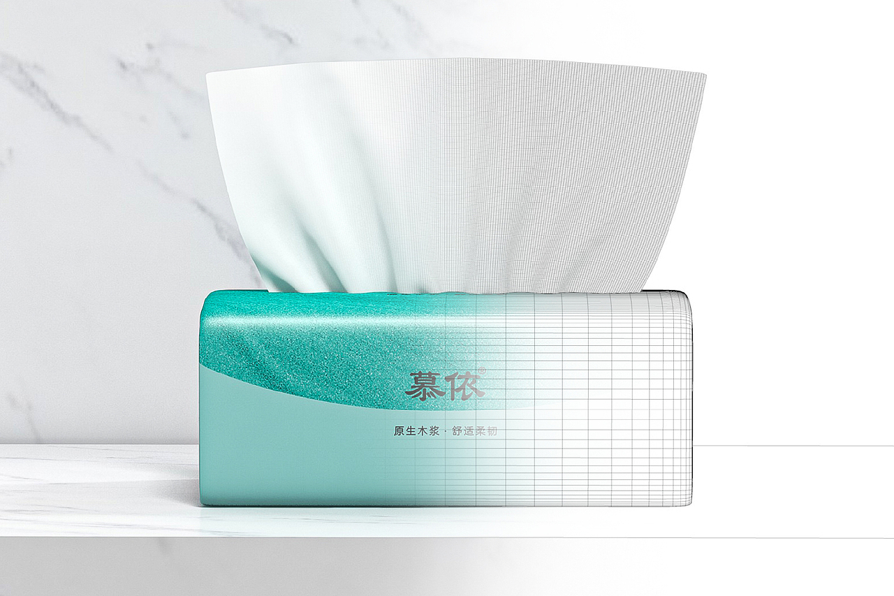 慕依品牌-抽纸/台抽面巾纸包装设计