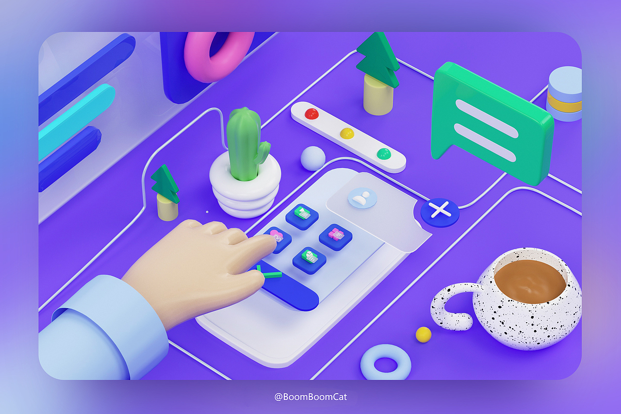 C4D辦公桌主題插圖設(shè)計(jì)（圖ZMzI4MTQ1MTQ4） - 場(chǎng)景 - 站酷設(shè)計(jì)師BoomBoomCat原創(chuàng)素材 - 站酷ZCOOL