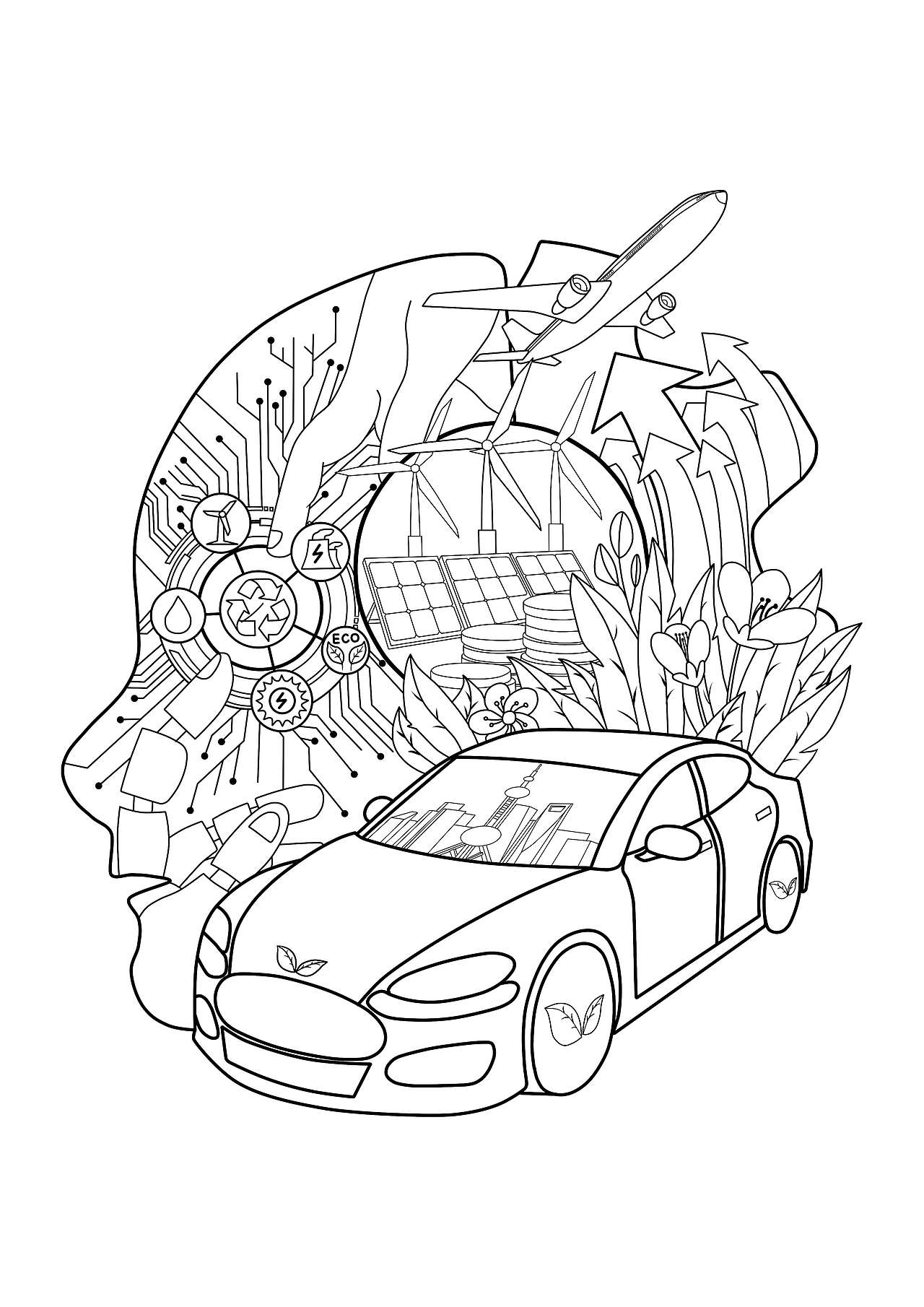 新能源科技/AI矢量风插画