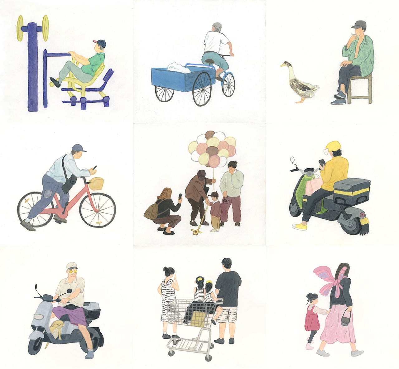 用手绘记录下我观察到的人们