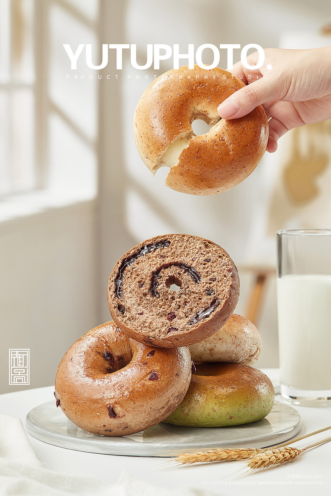 食品摄影 丨贝果面包（图ZMzU1NzgxNzU2） - 产品摄影 - 站酷设计师广州御图摄影原创素材 - 站酷ZCOOL