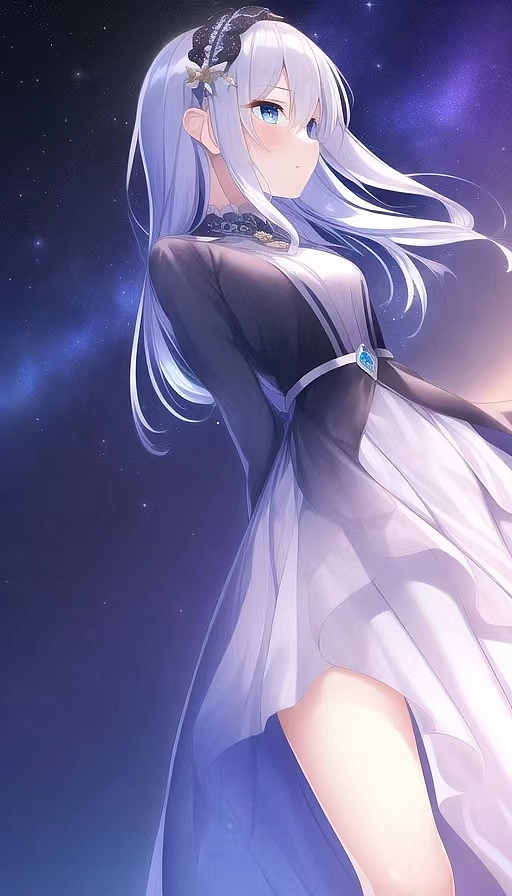 宅男制作的AI绘画二次元美女作品