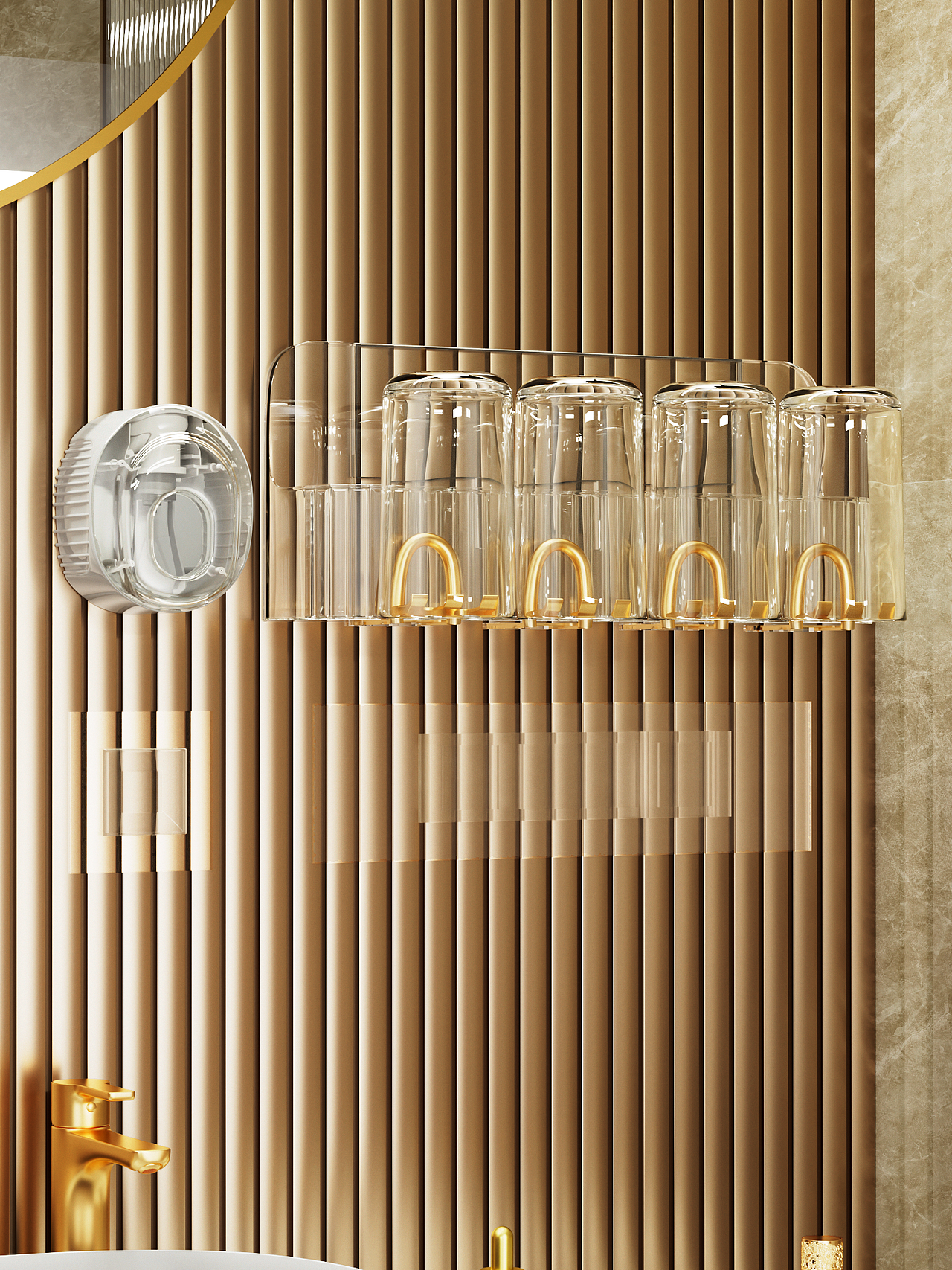 轻奢透明牙刷置物架