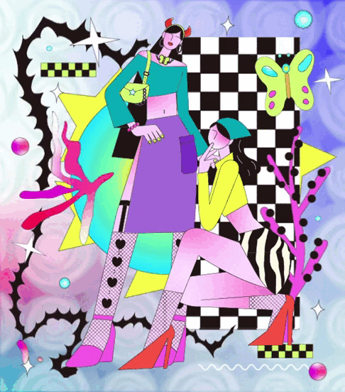 Hi Girl 插画海报（图ZMzIzNzI5MDQ4） - 商业插画 - 站酷设计师李哈哈今日无事原创素材 - 站酷ZCOOL