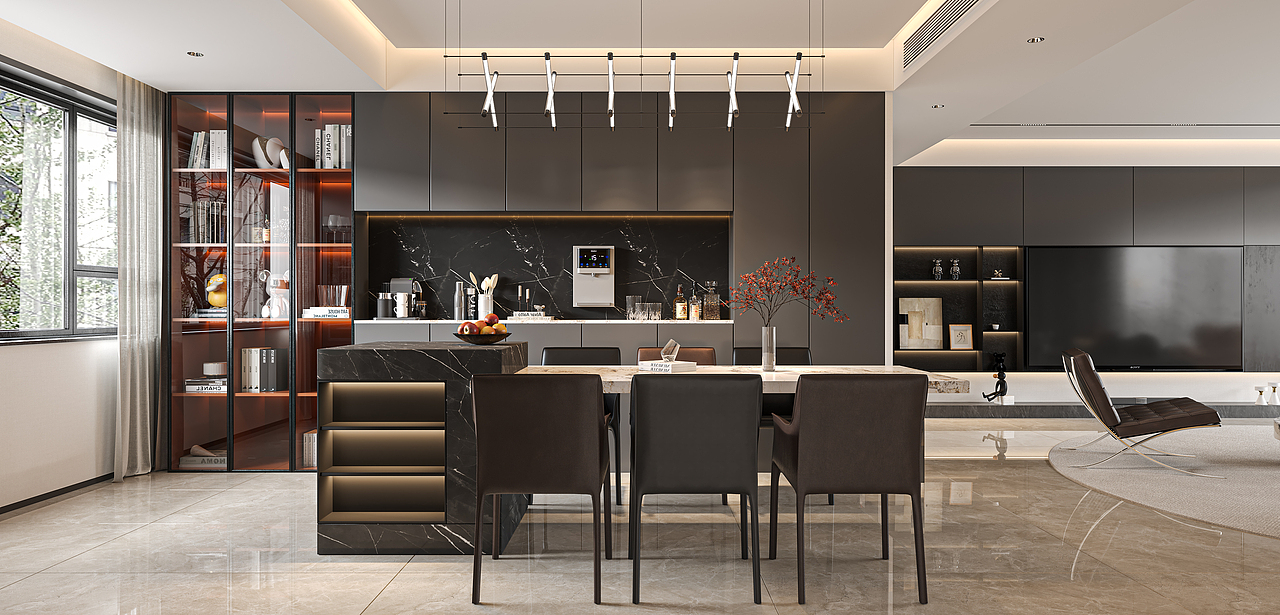 暗系效果图（图ZMzQzNDI2NDM2） - 家装设计 - 站酷设计师合肥锦轩设计原创素材 - 站酷ZCOOL