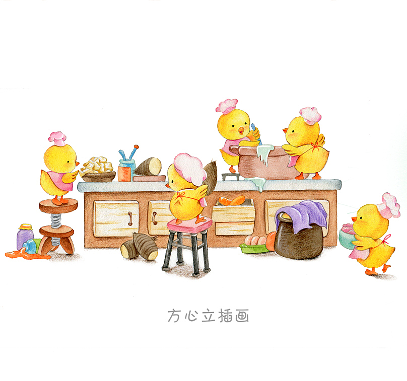 美食屋故事水彩兒童插畫（圖ZMzIxNDc3OTU2） - 兒童插畫 - 站酷設計師方心立原創(chuàng)素材 - 站酷ZCOOL