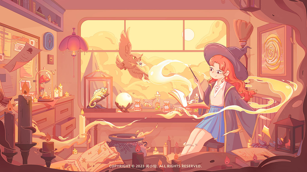 魔女的房间（图ZMzQ5NTMyNjA0） - 商业插画 - 站酷设计师闲小仙原创素材 - 站酷ZCOOL