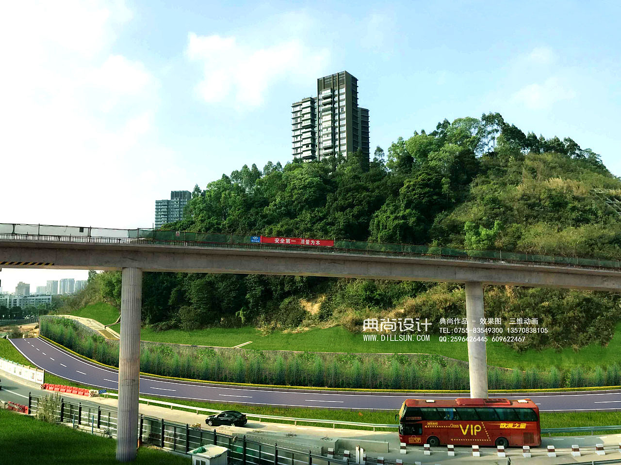 互通效果图3互通立交设计鸟瞰效