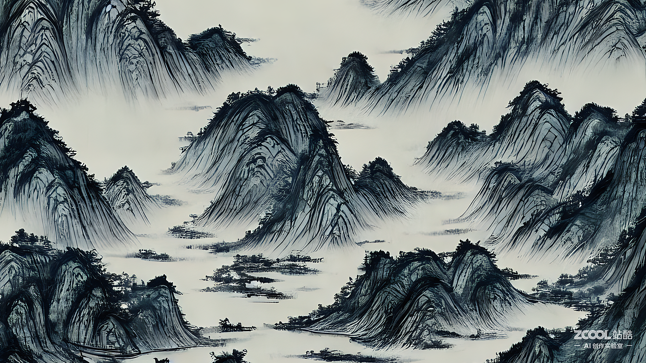 #AI创作实验室#泼墨山水（图ZMzI0OTk2OTYw） - AI作品 - 站酷设计师星FH原创素材 - 站酷ZCOOL